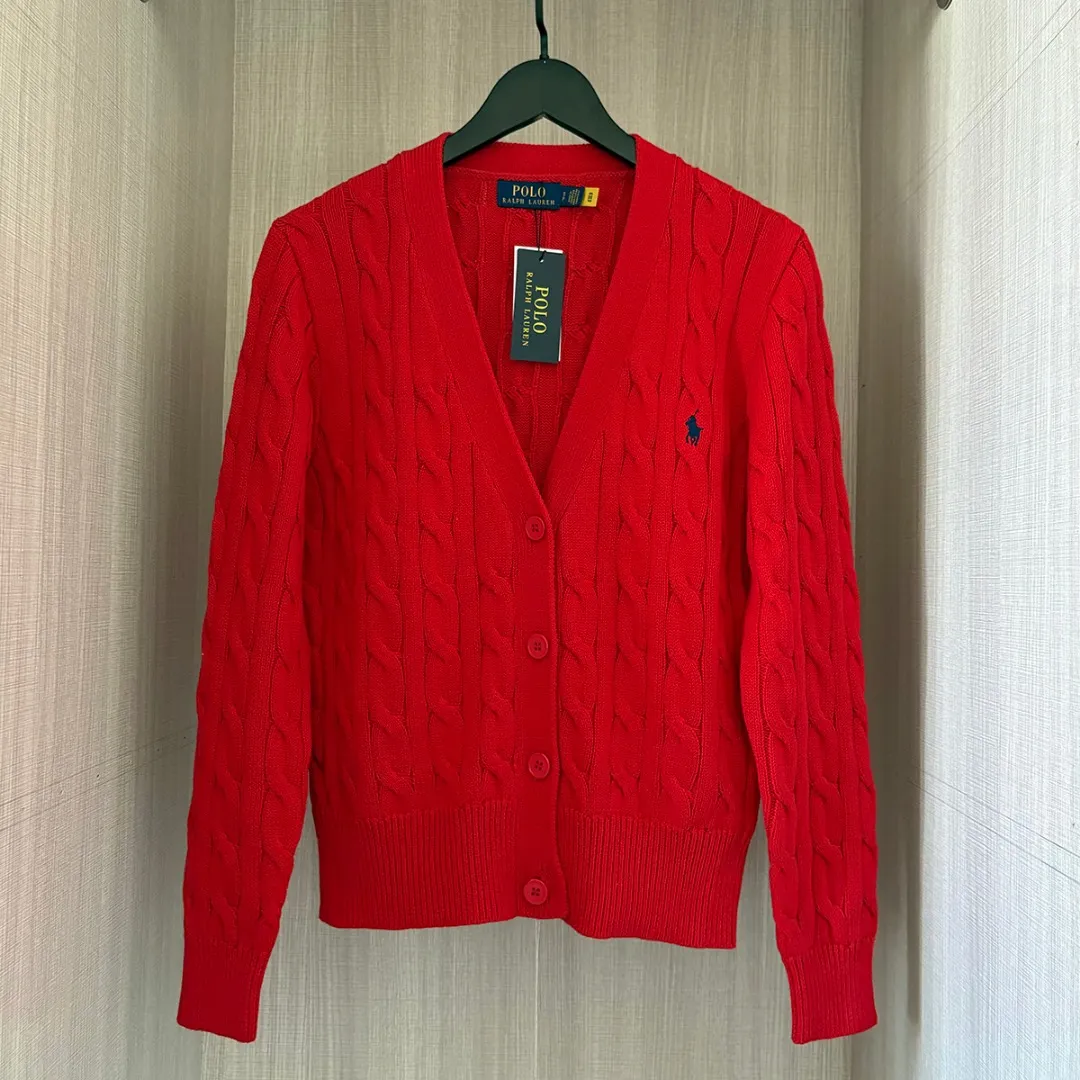 P230 RALPH LAUREN Ten-color small label embroidered lapel long-sleeved knitted sweater men's and women's couple tops Color: white, black, navy blue (red label), gray, pink, red, khaki, blue, yellow, navy blue (white label) Size: S M L XL Material: cotton Weight: 720g